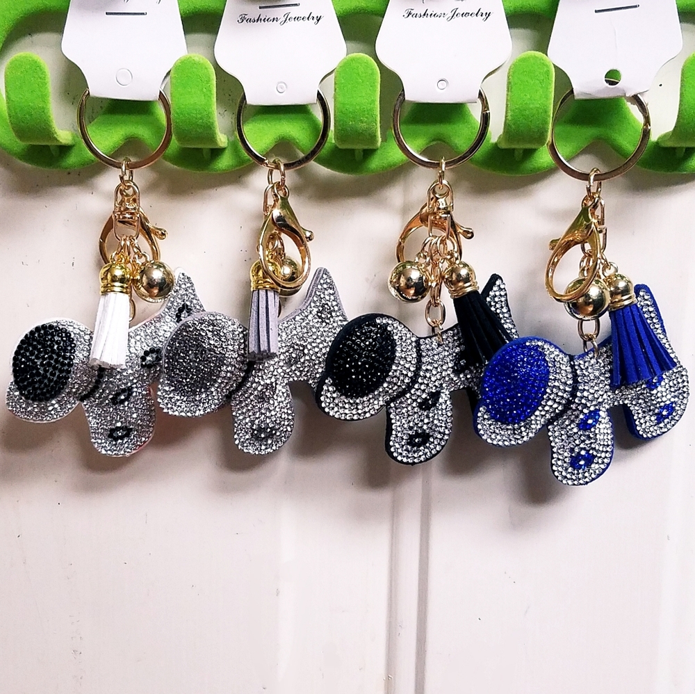 NWT Puffy Puppy Bling Tassel Keychain! 4 Color Choices! - Picture 10 of 16